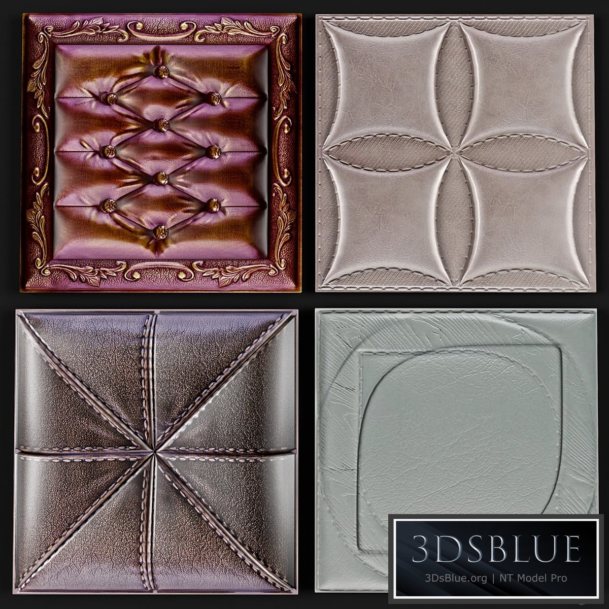 Decorative leather 3D panel