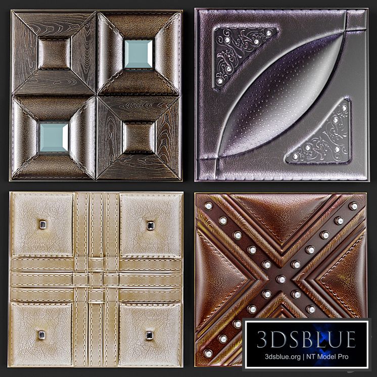 Decorative leather 3D panel