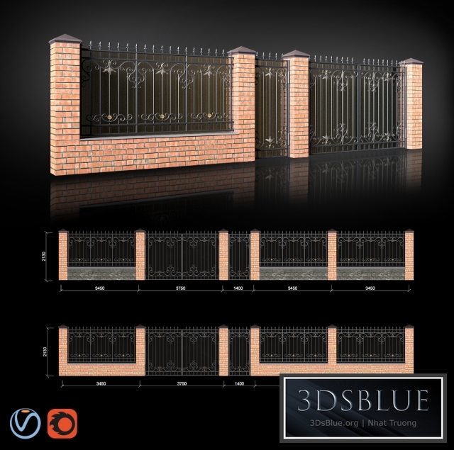 Fence with gates and wicket